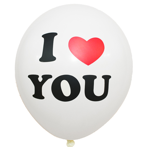 30cm I ♡ YOU [화이트] 풍선 10개