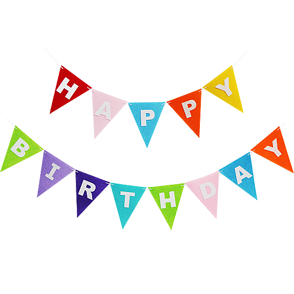 펠트 생일삼각가랜드[레인보우]