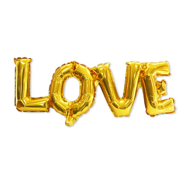 이니셜은박풍선 LOVE[골드] 세트