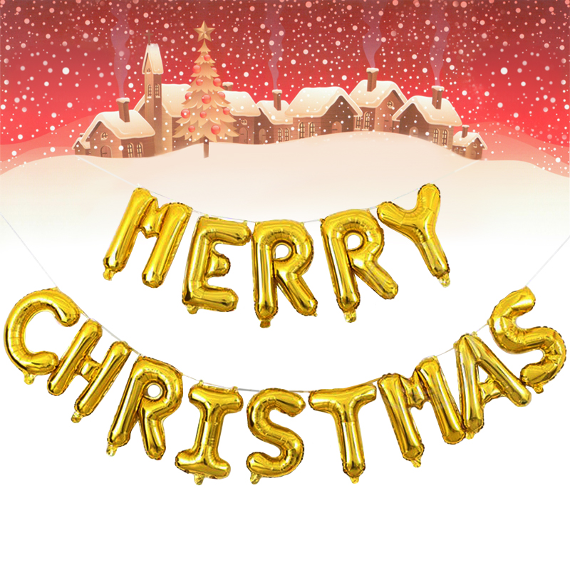 은박풍선세트 - MERRY CHRISTMAS [골드]
