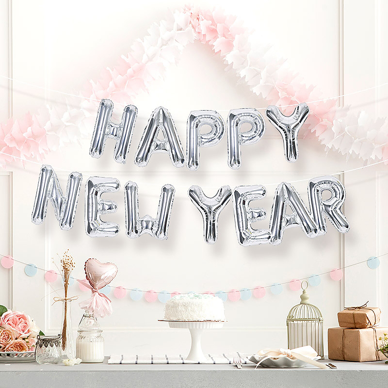 은박풍선세트 - HAPPY NEW YEAR [실버]
