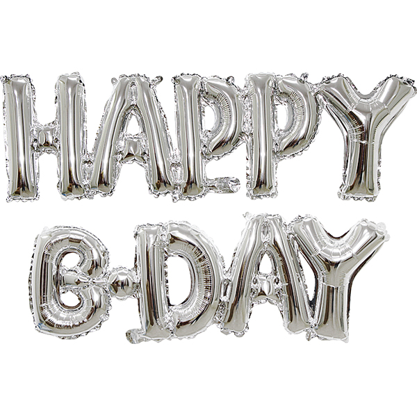 이니셜은박풍선 HAPPY B-DAY [실버] 
