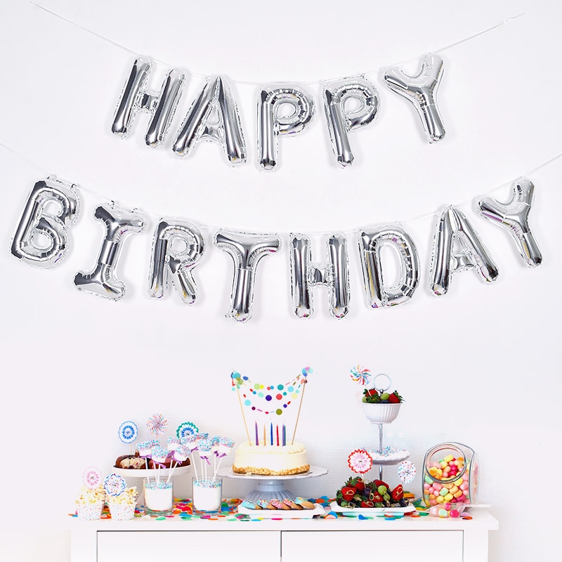 은박풍선세트 - HAPPY BIRTHDAY [실버]