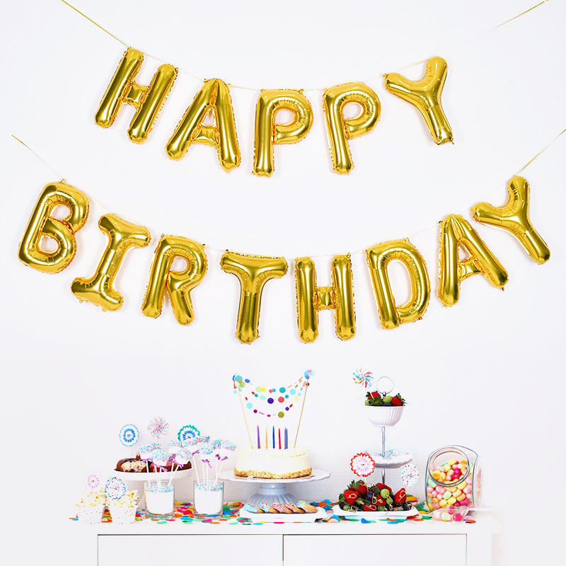 은박풍선세트 - HAPPY BIRTHDAY [골드]