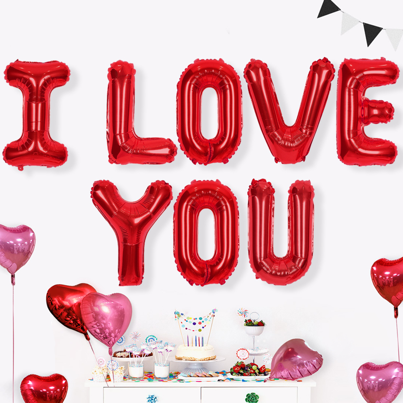 은박풍선세트 - I LOVE YOU [레드]