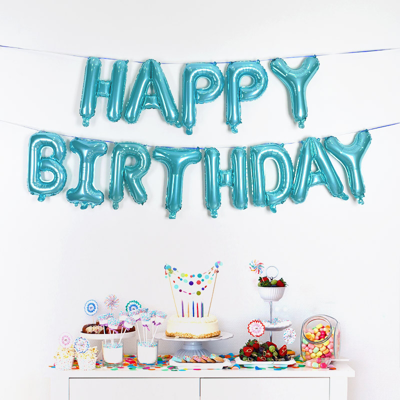 은박풍선세트 - HAPPY BIRTHDAY [블루]