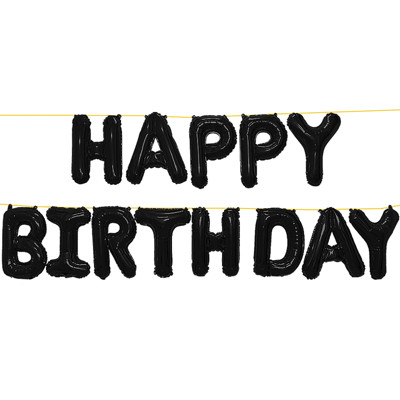 은박풍선세트 - HAPPY BIRTHDAY [블랙]