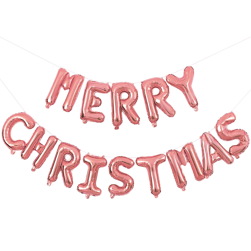 은박풍선세트 - MERRY CHRISTMAS [로즈골드]