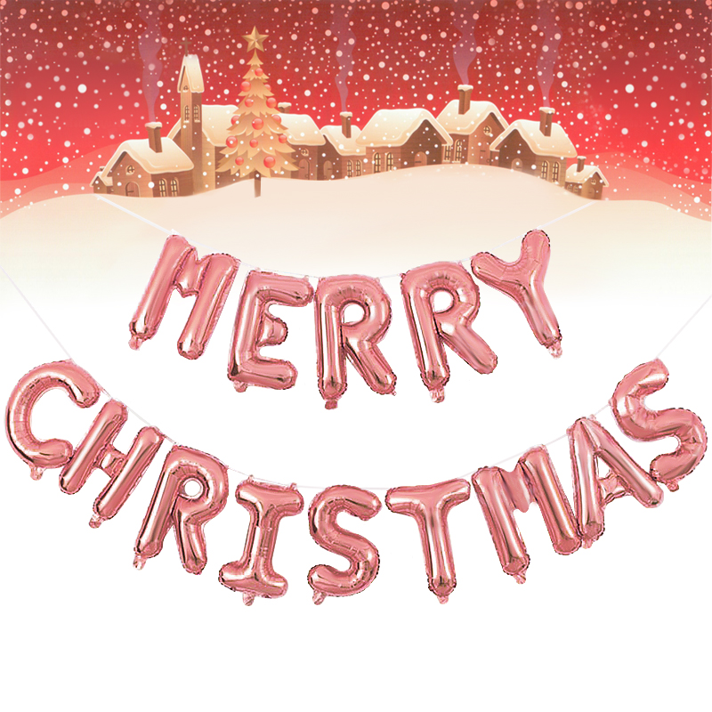 은박풍선세트 - MERRY CHRISTMAS [로즈골드]