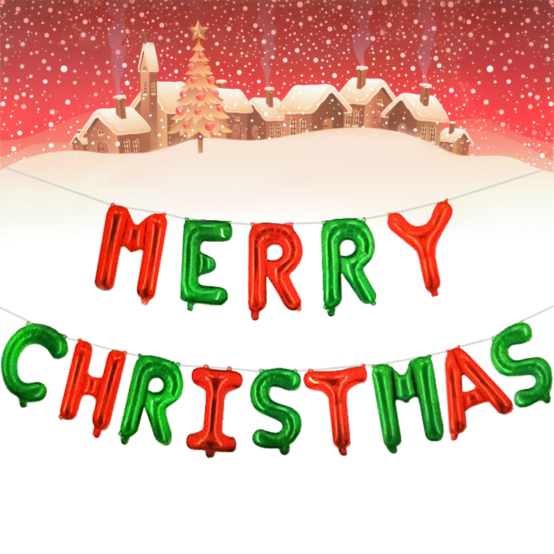 은박풍선세트 - MERRY CHRISTMAS [레드&그린]