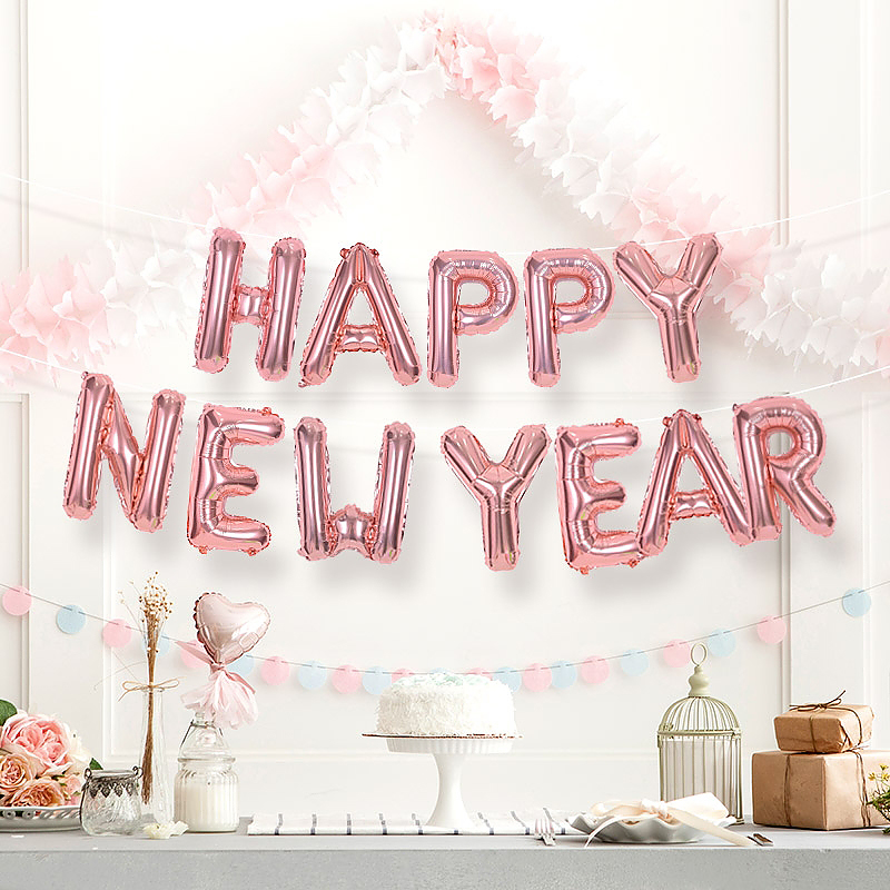 은박풍선세트 - HAPPY NEW YEAR [로즈골드]