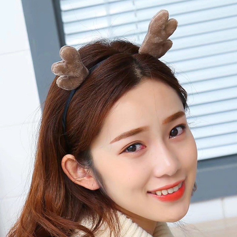 큐티 루돌프 머리띠 [브라운]