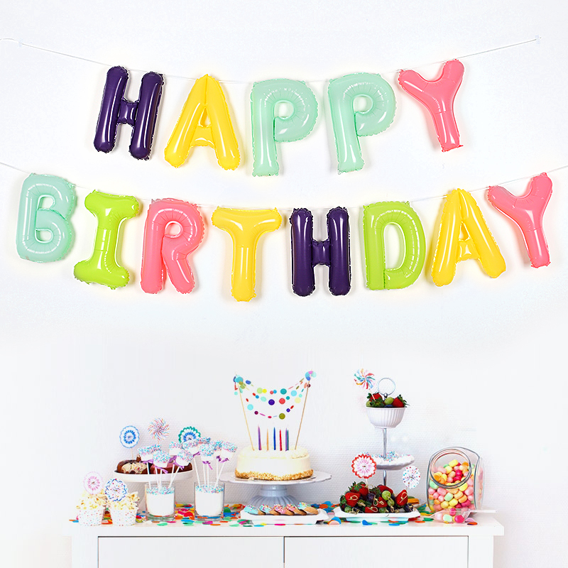은박풍선세트 - HAPPY BIRTHDAY [마카롱]