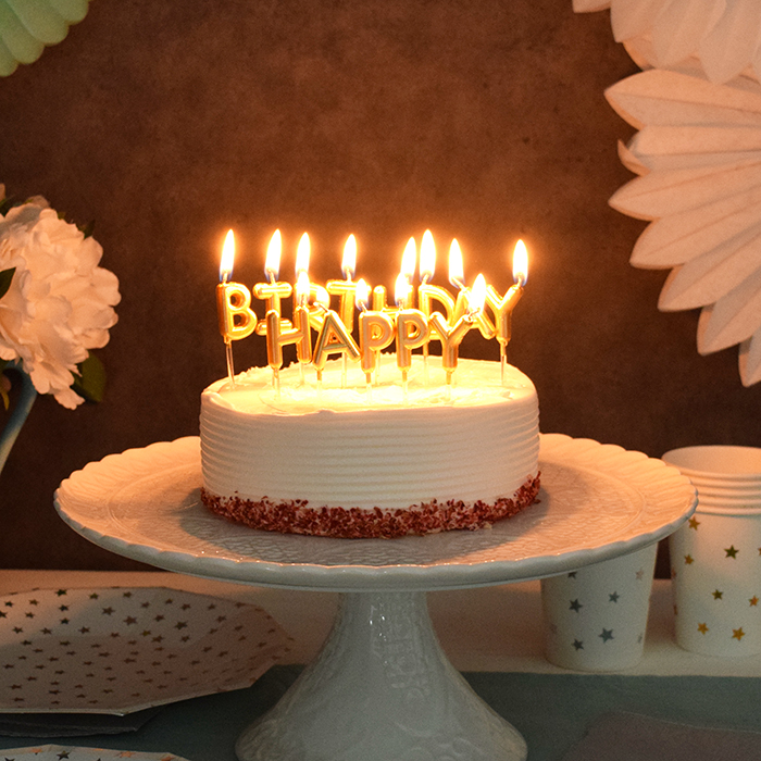 생일캔들 HAPPY BIRTHDAY초 [골드]