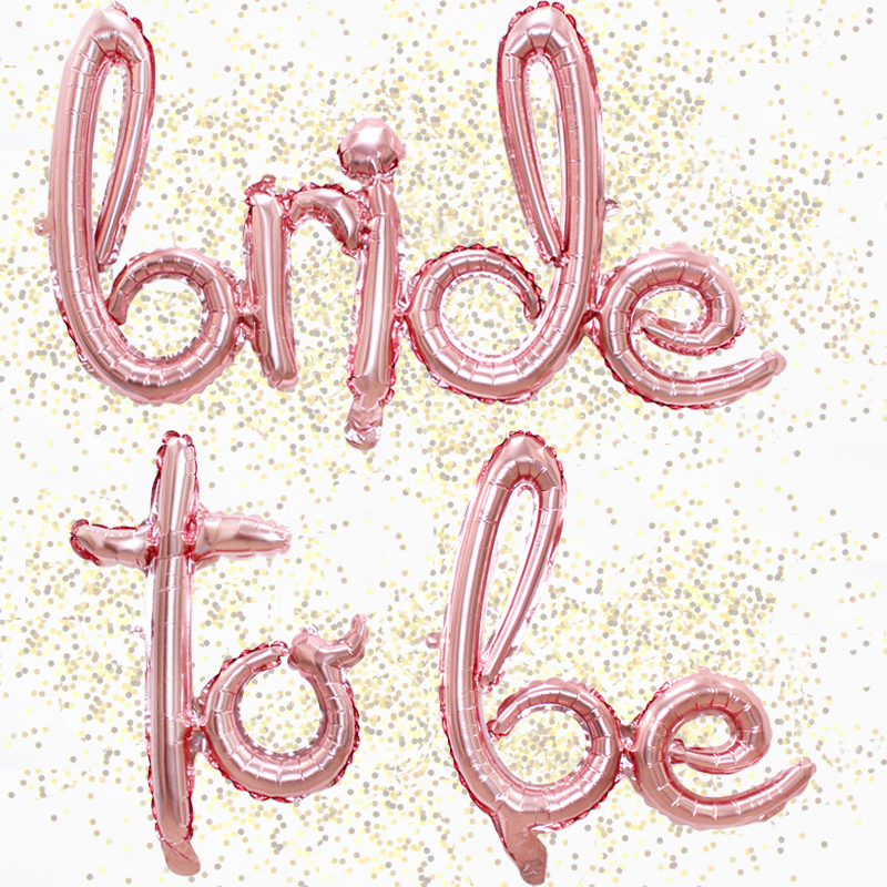 이니셜은박풍선 필기체 bride to be [로즈골드]