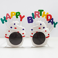생일 컵케이크 안경 [화이트]