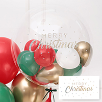 풍선스티커 MERRY Christmas [홀로그램 실버]