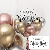 풍선스티커 HAPPY new year [블랙]