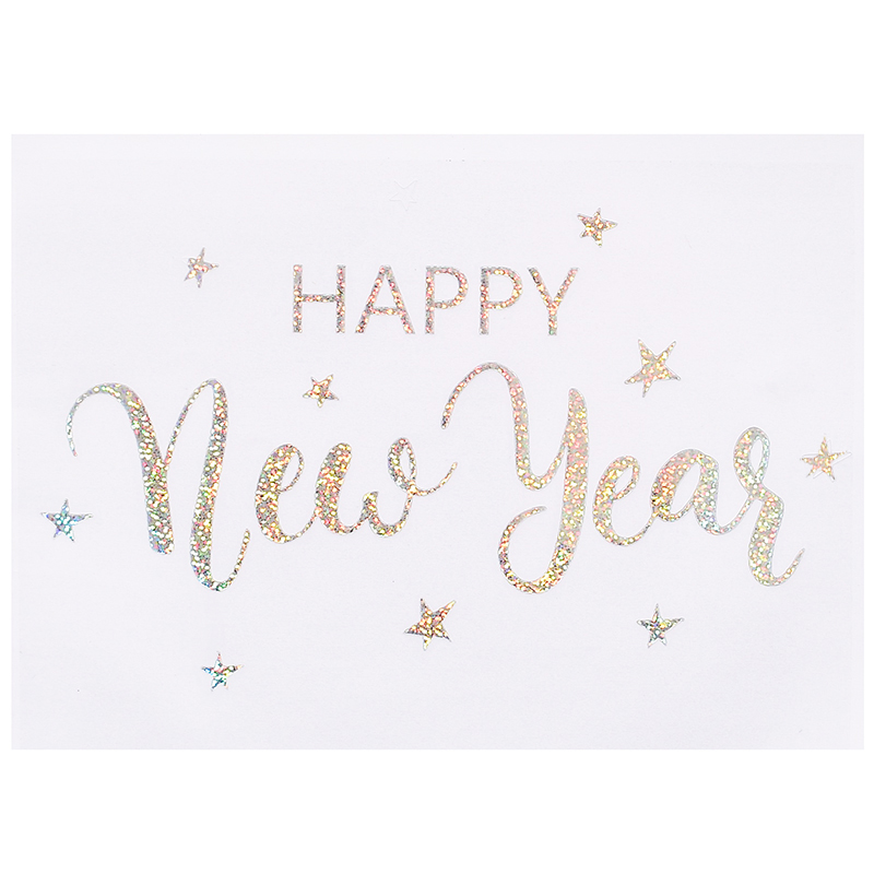 풍선스티커 HAPPY new year [홀로그램 실버]