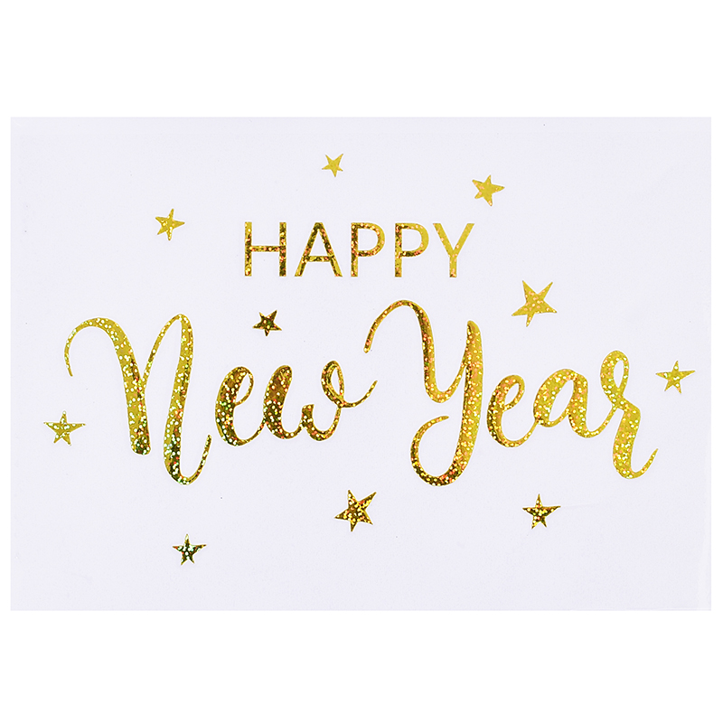 풍선스티커 HAPPY new year [홀로그램 골드]