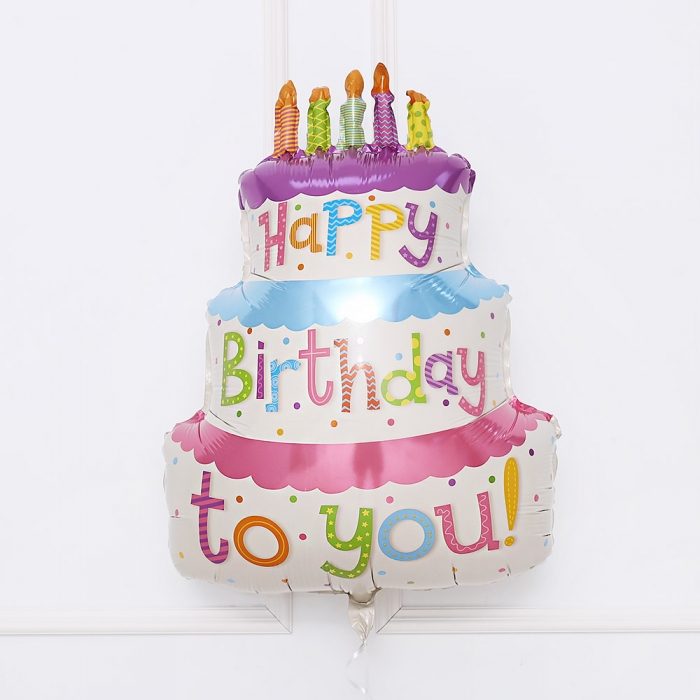[헬륨풍선] 은박 걸스생일케익 27인치