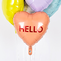 [헬륨풍선] 은박 18인치 캔디 하트 [HELLO]