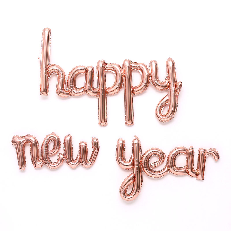 은박 필기체 happy new year [로즈골드]