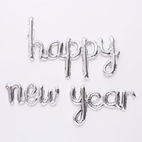 은박 필기체 happy new year [실버]
