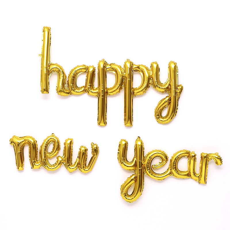 은박 필기체 happy new year [골드]