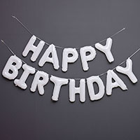 은박풍선세트 - HAPPY BIRTHDAY [화이트]