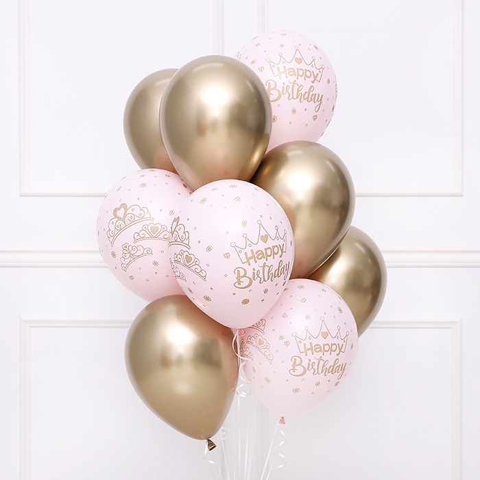 [헬륨부케] 생일왕관 글리터잉크 2색혼합 12개묶음
