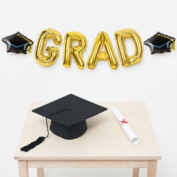 졸업식 풍선장식 은박 GRAD 학사모세트