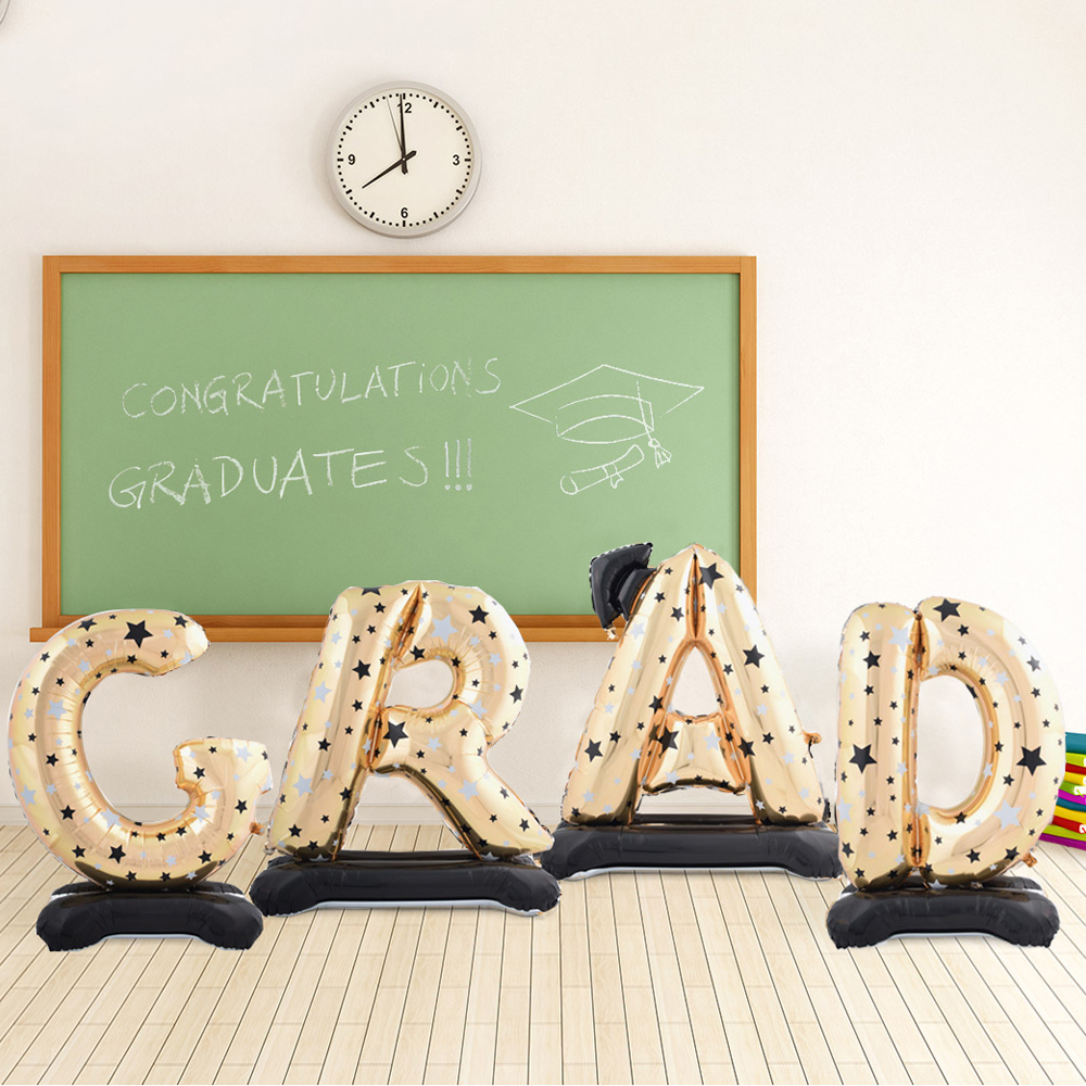 졸업 은박풍선 대형 GRAD 세트 골드
