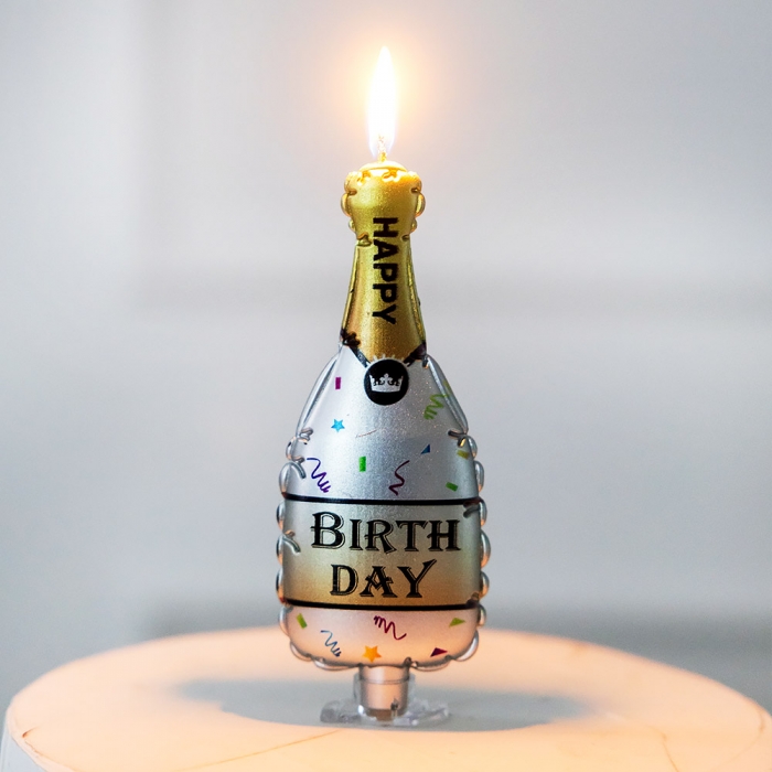생일 케익초 샴페인캔들 실버