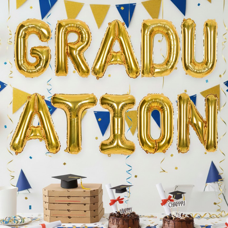 졸업 GRADUATION 골드 알파벳소형 세트
