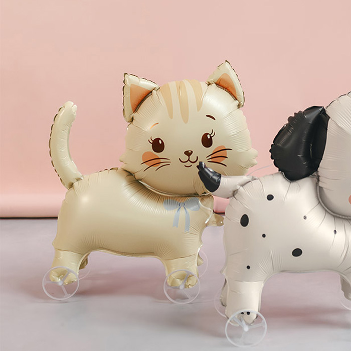 [파티데코]은박 바퀴달린 고양이
