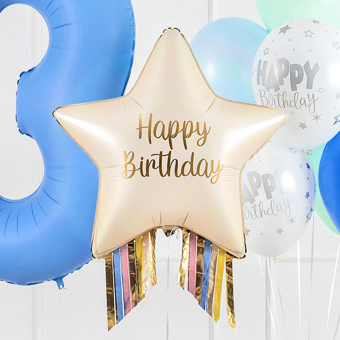 [헬륨풍선] 그라보 은박 생일별 태슬