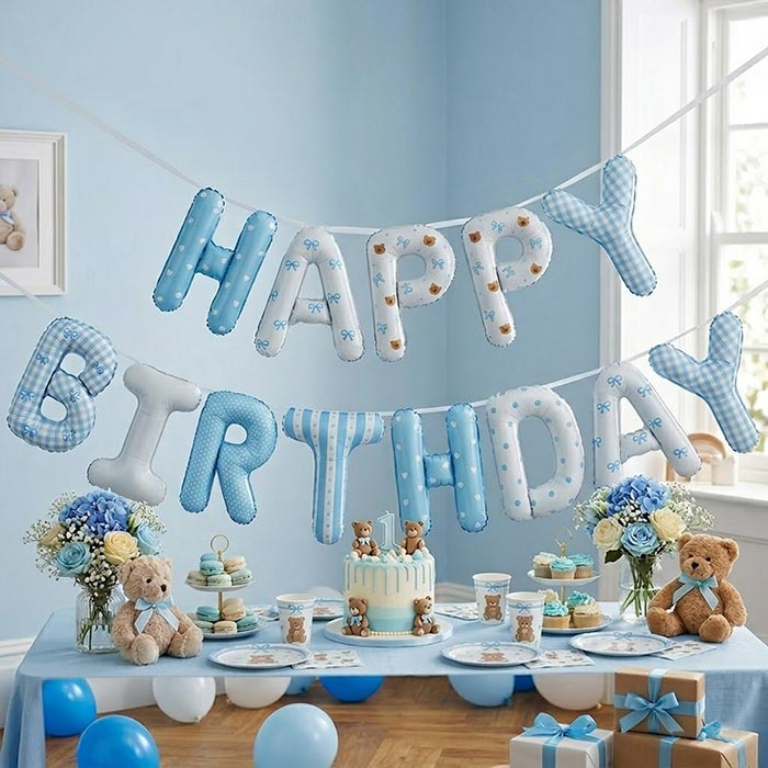 은박풍선세트 - HAPPY BIRTHDAY [블루베어]