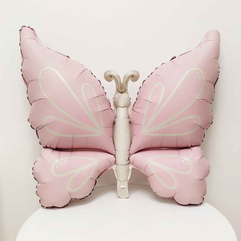 은박풍선 나비 70x65cm 파스텔핑크
