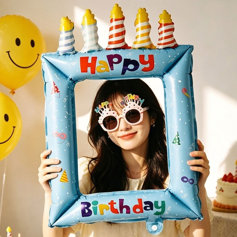 은박 생일포토프레임 블루