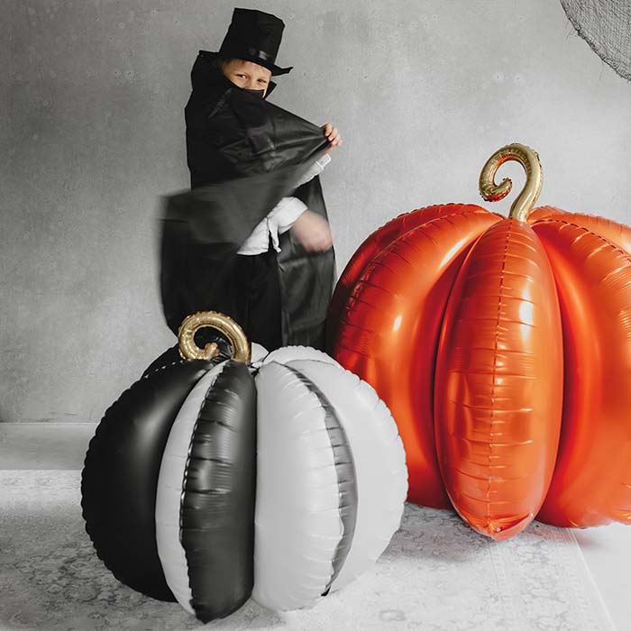 [파티데코]은박 3D입체펌프킨 블랙앤화이트 58*58cm