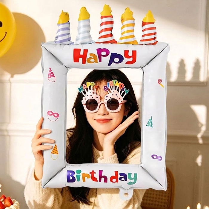 은박 생일포토프레임 화이트