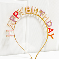 메탈릭 생일머리띠 [핑크]