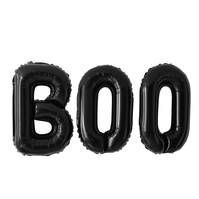 은박풍선세트 - BOO [블랙]