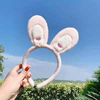 하트토끼머리띠 핑크