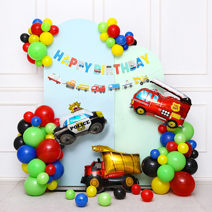 소방차 경찰차 덤프트럭 DIY 생일파티장식세트