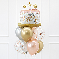 [헬륨부케]컨페티 생일케익풍선 묶음