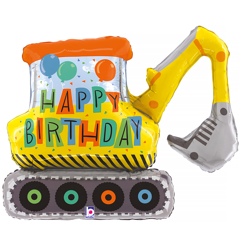 [헬륨풍선] 은박 생일포크레인 31인치