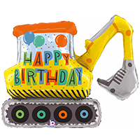 [헬륨풍선] 은박 생일포크레인 31인치