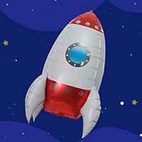 은박 4D 입체 우주 로켓
